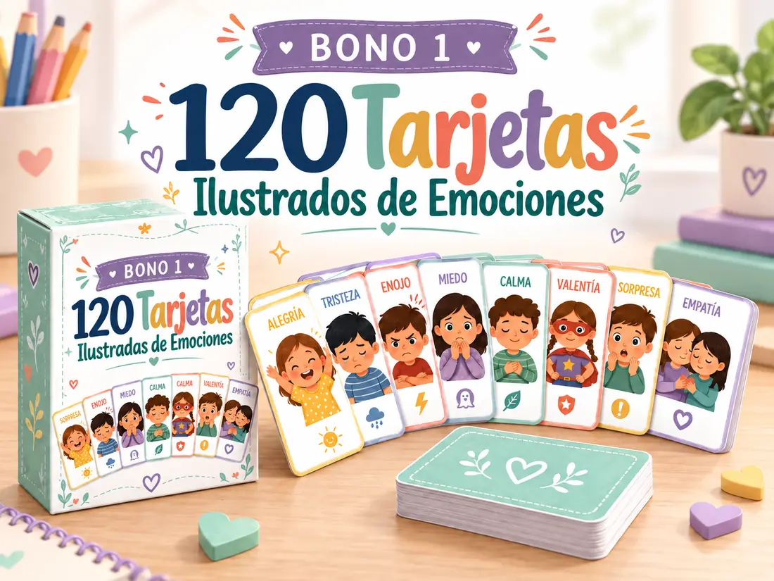 120 Tarjetas Ilustradas de Emociones