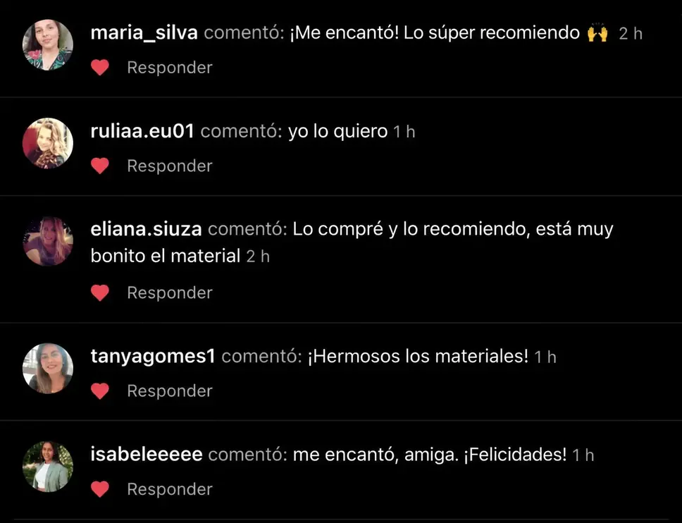 Comentarios de clientes satisfechos