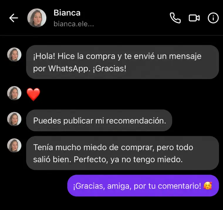 Testimonio de Bianca
